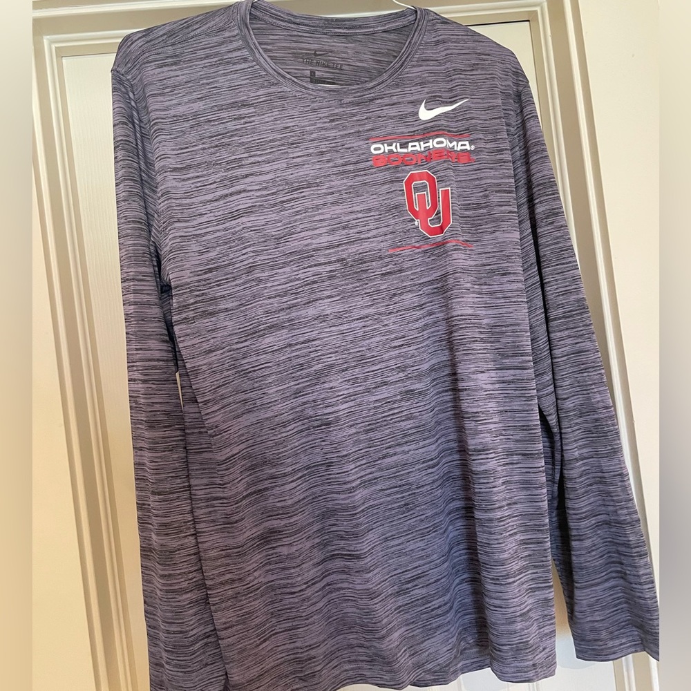 Oklahoma Sooners Nike Gray Long Sleeve Tee Size Large